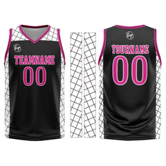 Benutzerdefinierter Schwarz Rosa Basketball Jersey Uniform Anzug gedruckt Ihr Logo Name Nummer