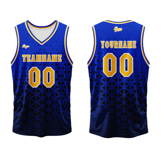 Benutzerdefinierter Blau Orange Basketball Jersey Uniform Anzug gedruckt Ihr Logo Name Nummer