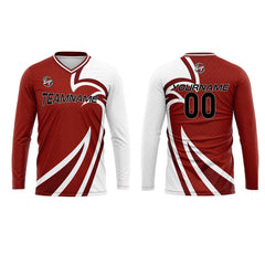 Kundenspezifisches Rot Basketball Fußball Schießen langes T-Shirt für Erwachsene und Kinder