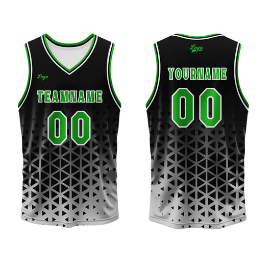 Benutzerdefinierter Grün Weiß Basketball Jersey Uniform Anzug gedruckt Ihr Logo Name Nummer