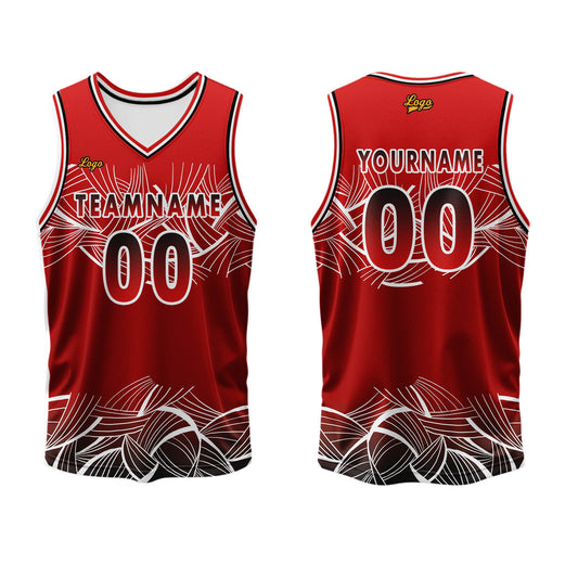 Benutzerdefinierter Rot Basketball Jersey Uniform Anzug gedruckt Ihr Logo Name Nummer