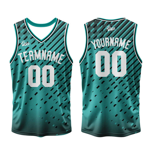 Benutzerdefinierter Teal Basketball Jersey Uniform Anzug gedruckt Ihr Logo Name Nummer