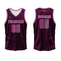 Benutzerdefinierter Rose Lila Basketball Jersey Uniform Anzug gedruckt Ihr Logo Name Nummer