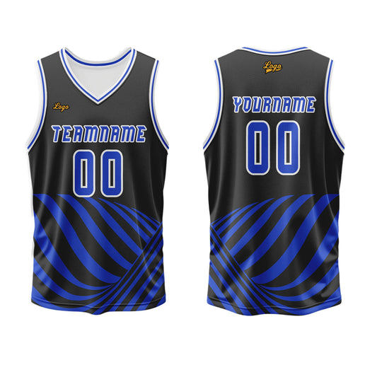 Benutzerdefinierter Blau Basketball Jersey Uniform Anzug gedruckt Ihr Logo Name Nummer
