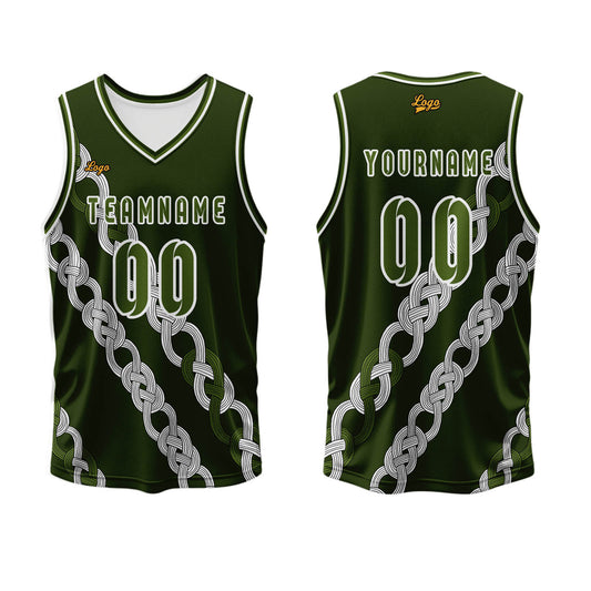 Benutzerdefinierter Olivengrün Basketball Jersey Uniform Anzug gedruckt Ihr Logo Name Nummer