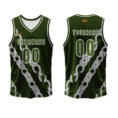 Benutzerdefinierter Olivengrün Basketball Jersey Uniform Anzug gedruckt Ihr Logo Name Nummer