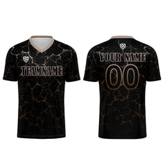 Benutzerdefinierte Schwarz Hellbraun Trikots für Männer Frauen Personalisierte Fußball Uniformen für Erwachsene und Kind