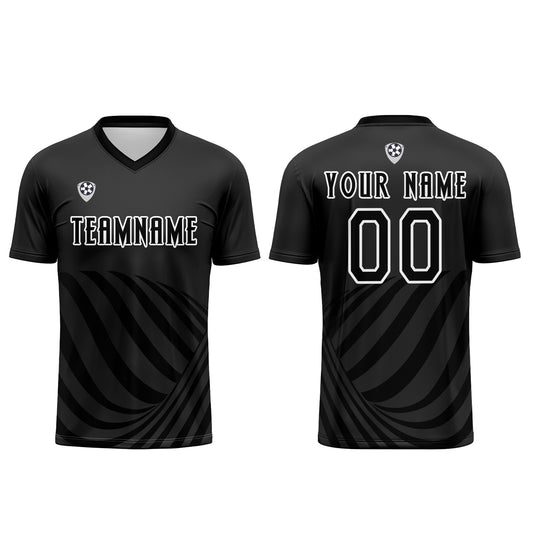 Benutzerdefinierte Schwarz Trikots für Männer Frauen Personalisierte Fußball Uniformen für Erwachsene und Kind