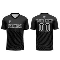 Benutzerdefinierte Schwarz Trikots für Männer Frauen Personalisierte Fußball Uniformen für Erwachsene und Kind