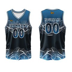 Benutzerdefinierter Dunkel Blau Basketball Jersey Uniform Anzug gedruckt Ihr Logo Name Nummer