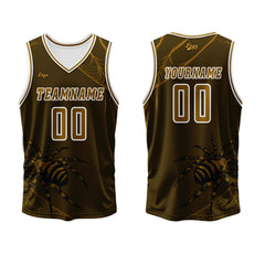 Benutzerdefinierter Braun Basketball Jersey Uniform Anzug gedruckt Ihr Logo Name Nummer