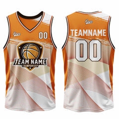 Benutzerdefinierter Orange Basketball Jersey Uniform Anzug gedruckt Ihr Logo Name Nummer