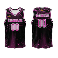Benutzerdefinierter Rose Lila Basketball Jersey Uniform Anzug gedruckt Ihr Logo Name Nummer