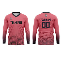 Kundenspezifisches Dunkelgrau Lichtrosa Basketball Fußball Schießen langes T-Shirt für Erwachsene und Kinder