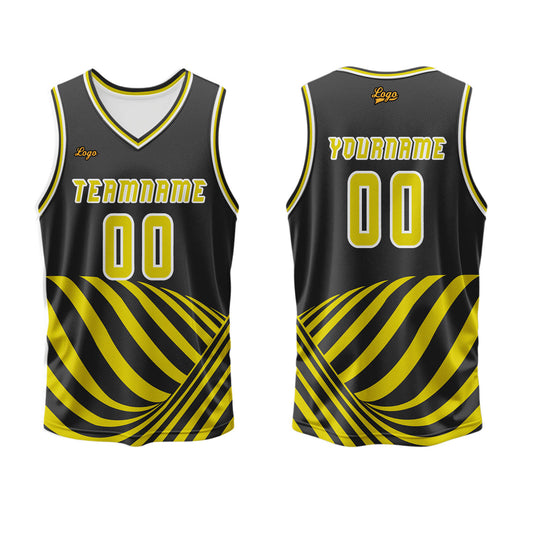 Benutzerdefinierter Gelb Basketball Jersey Uniform Anzug gedruckt Ihr Logo Name Nummer