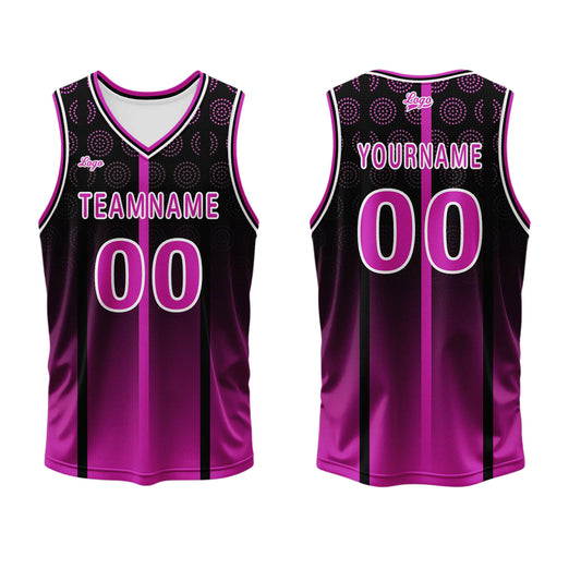 Benutzerdefinierter Rose Lila Basketball Jersey Uniform Anzug gedruckt Ihr Logo Name Nummer