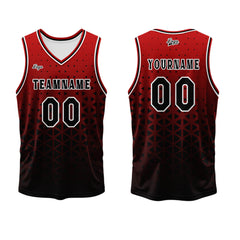 Benutzerdefinierter Rot Schwarz Basketball Jersey Uniform Anzug gedruckt Ihr Logo Name Nummer
