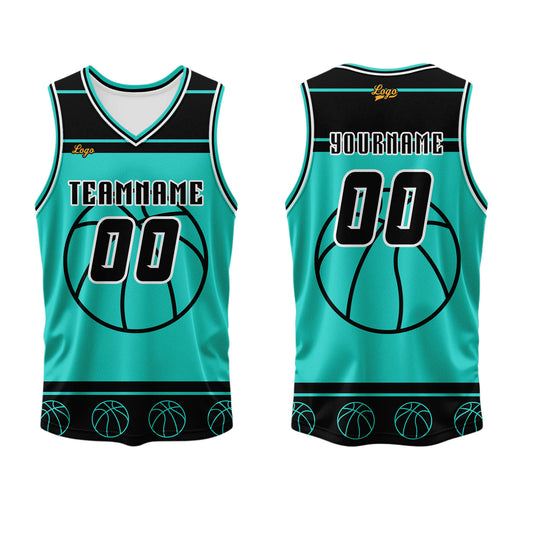Benutzerdefinierter Weiß Tiffany Blau Basketball Jersey Uniform Anzug gedruckt Ihr Logo Name Nummer