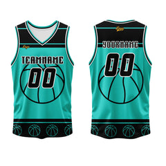 Benutzerdefinierter Weiß Tiffany Blau Basketball Jersey Uniform Anzug gedruckt Ihr Logo Name Nummer