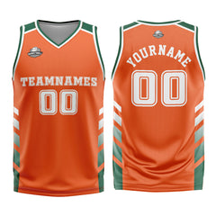 Benutzerdefinierter Orange Grün Basketball Jersey Uniform Anzug gedruckt Ihr Logo Name Nummer