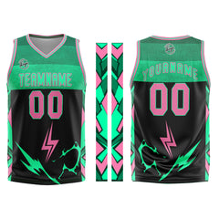 Benutzerdefinierter Schwarz Rosa Basketball Jersey Uniform Anzug gedruckt Ihr Logo Name Nummer