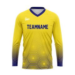 Kundenspezifisches Gelb Dunkelblau Basketball Fußball Schießen langes T-Shirt für Erwachsene und Kinder