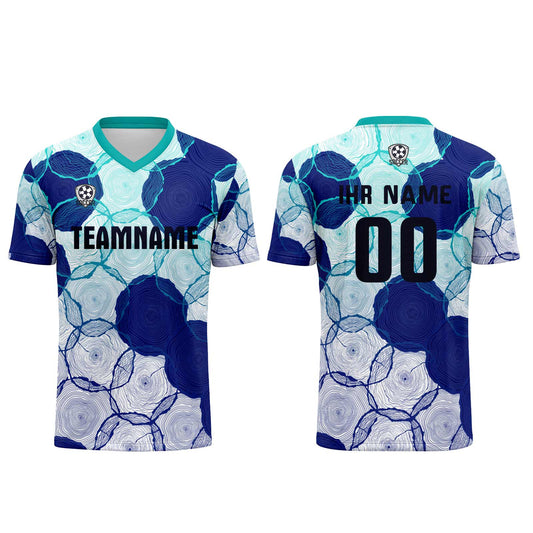 Benutzerdefinierte Cyan Blau Gradient Trikots für Männer Frauen Personalisierte Fußball Uniformen für Erwachsene und Kind