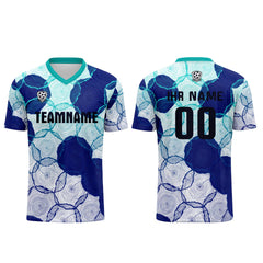 Benutzerdefinierte Cyan Blau Gradient Trikots für Männer Frauen Personalisierte Fußball Uniformen für Erwachsene und Kind