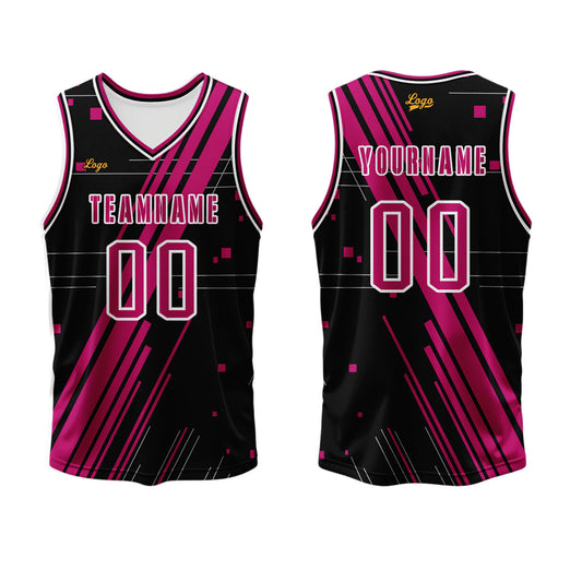 Benutzerdefinierter Rose Rot Basketball Jersey Uniform Anzug gedruckt Ihr Logo Name Nummer