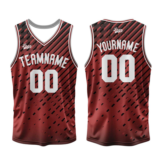 Benutzerdefinierter Rot Basketball Jersey Uniform Anzug gedruckt Ihr Logo Name Nummer