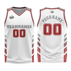 Benutzerdefinierter Weiß Rot Basketball Jersey Uniform Anzug gedruckt Ihr Logo Name Nummer