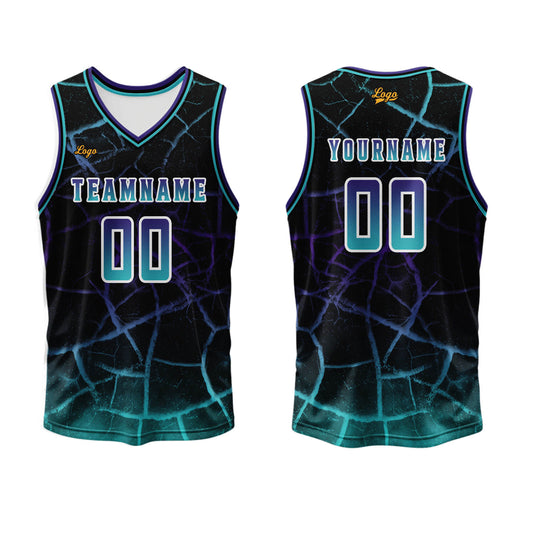 Benutzerdefinierter Blau Violett Basketball Jersey Uniform Anzug gedruckt Ihr Logo Name Nummer