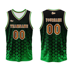 Benutzerdefinierter Grün Braun Basketball Jersey Uniform Anzug gedruckt Ihr Logo Name Nummer