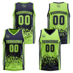 Benutzerdefinierte Marinegrün Reversible Basketball Jersey Personalisierte Drucken Name Nummer Logo