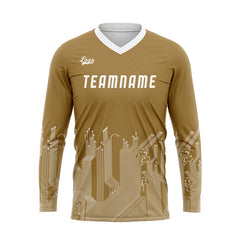 Kundenspezifisches Gold Weiß Basketball Fußball Schießen langes T-Shirt für Erwachsene und Kinder