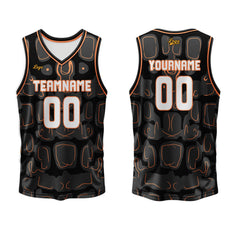 Benutzerdefinierter Schwarz orange Basketball Jersey Uniform Anzug gedruckt Ihr Logo Name Nummer