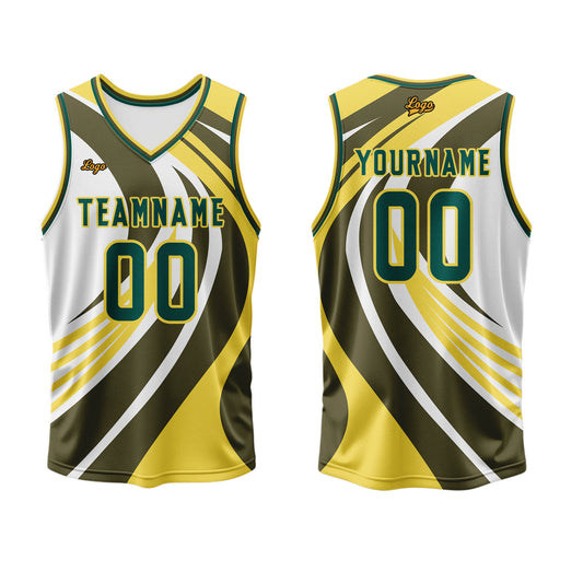 Benutzerdefinierter Zitrone Gelb Grün Basketball Jersey Uniform Anzug gedruckt Ihr Logo Name Nummer