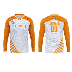 Kundenspezifisches Orange Basketball Fußball Schießen langes T-Shirt für Erwachsene und Kinder
