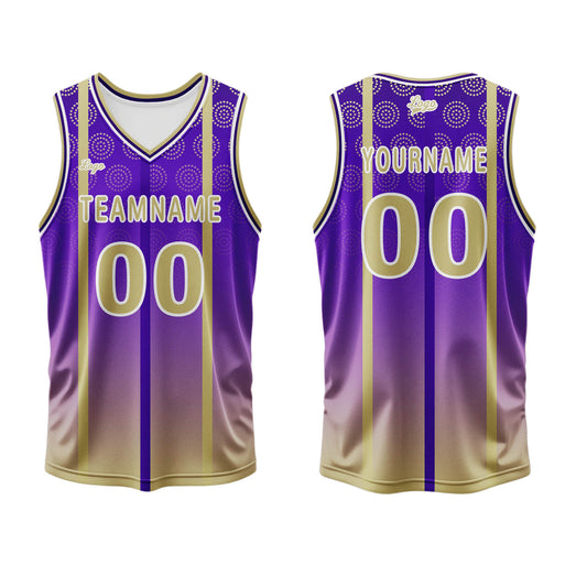 Benutzerdefinierter Lila Basketball Jersey Uniform Anzug gedruckt Ihr Logo Name Nummer
