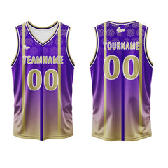 Benutzerdefinierter Lila Basketball Jersey Uniform Anzug gedruckt Ihr Logo Name Nummer
