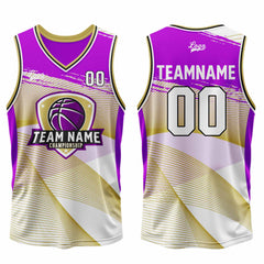 Benutzerdefinierter Lila Basketball Jersey Uniform Anzug gedruckt Ihr Logo Name Nummer