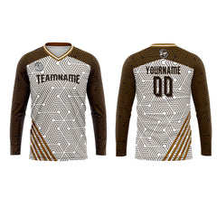 Kundenspezifisches Braun Basketball Fußball Schießen langes T-Shirt für Erwachsene und Kinder