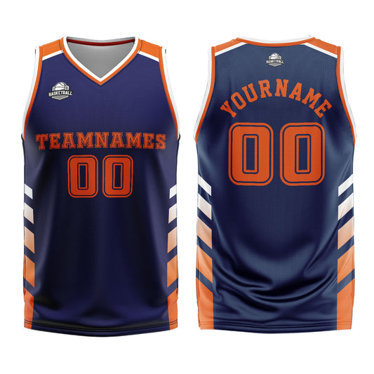 Benutzerdefinierter Marine Orange Basketball Jersey Uniform Anzug gedruckt Ihr Logo Name Nummer