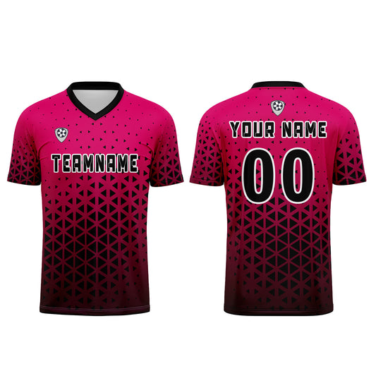 Benutzerdefinierte Rosa Schwarz Trikots für Männer Frauen Personalisierte Fußball Uniformen für Erwachsene und Kind