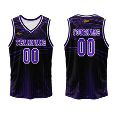 Benutzerdefinierter Lila Basketball Jersey Uniform Anzug gedruckt Ihr Logo Name Nummer