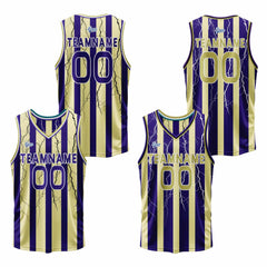 Benutzerdefinierte Gelb Blau Reversible Basketball Jersey Personalisierte Print Name Nummer Logo