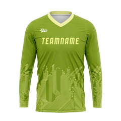 Kundenspezifisches Gras Grün Weiß Basketball Fußball Schießen langes T-Shirt für Erwachsene und Kinder