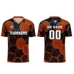 Benutzerdefinierte Schwarz Orange Trikots für Männer Frauen Personalisierte Fußball Uniformen für Erwachsene und Kind