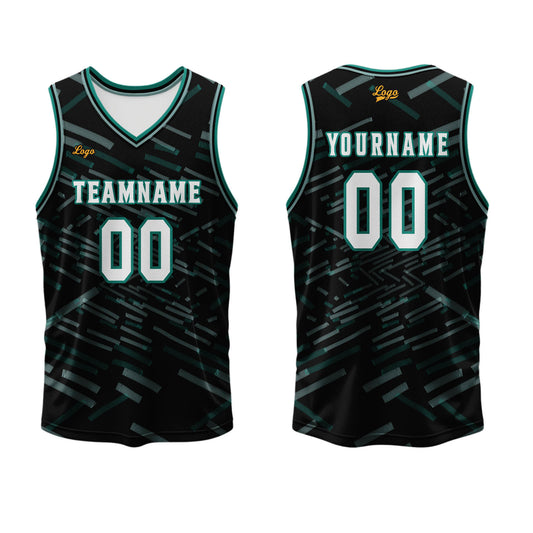 Benutzerdefinierter Schwarz Grasgrün Basketball Jersey Uniform Anzug gedruckt Ihr Logo Name Nummer