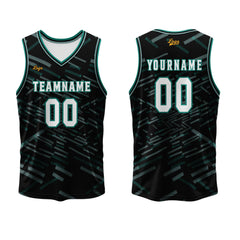 Benutzerdefinierter Schwarz Grasgrün Basketball Jersey Uniform Anzug gedruckt Ihr Logo Name Nummer